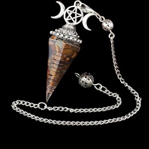 Silver and Brown Pendulum Necklace 4 Necklace Or Pendulum